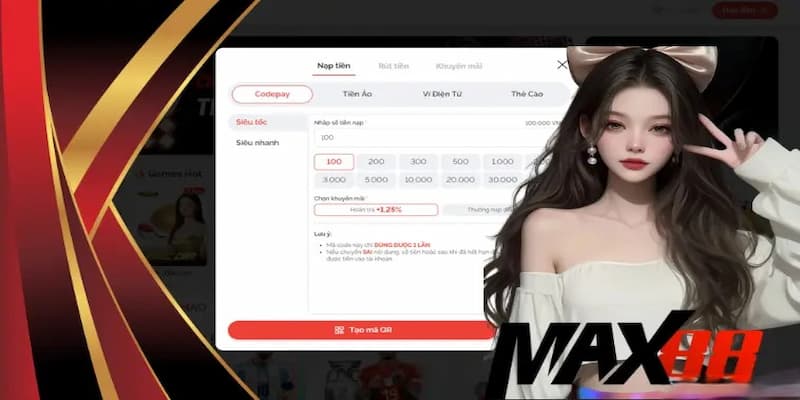 Hướng dẫn chi tiết từng phương thức nạp tiền Max88