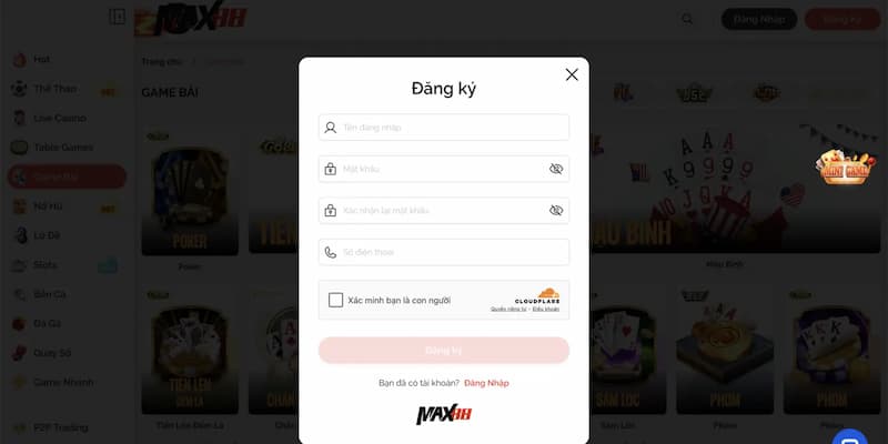 Hướng dẫn đăng ký tài khoản tại Max88